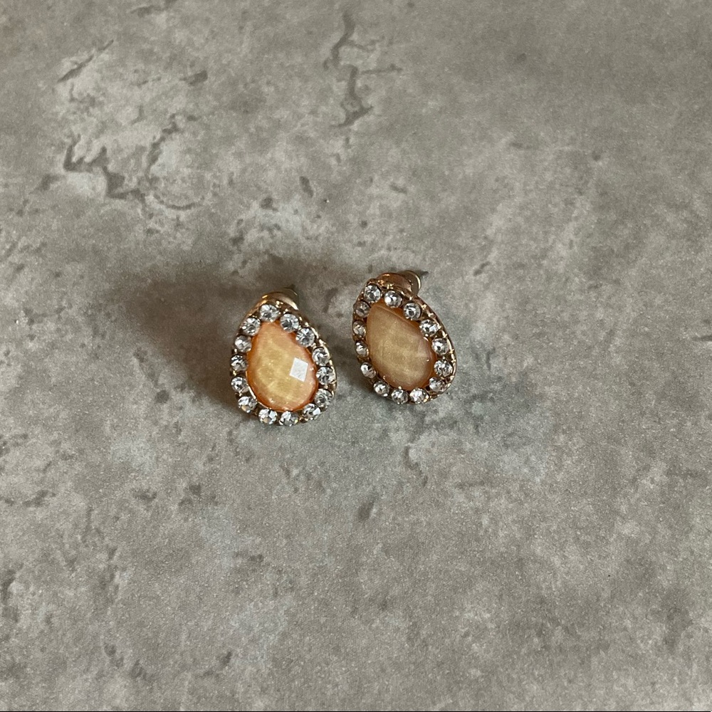 Rose gold and diamond detailed earrings